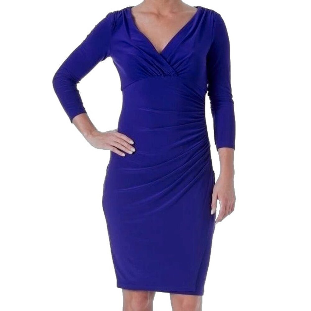 NWT Lauren Ralph Lauren Women Size 8 Stretch Jersey Knee-Length Sheath Dress NEW